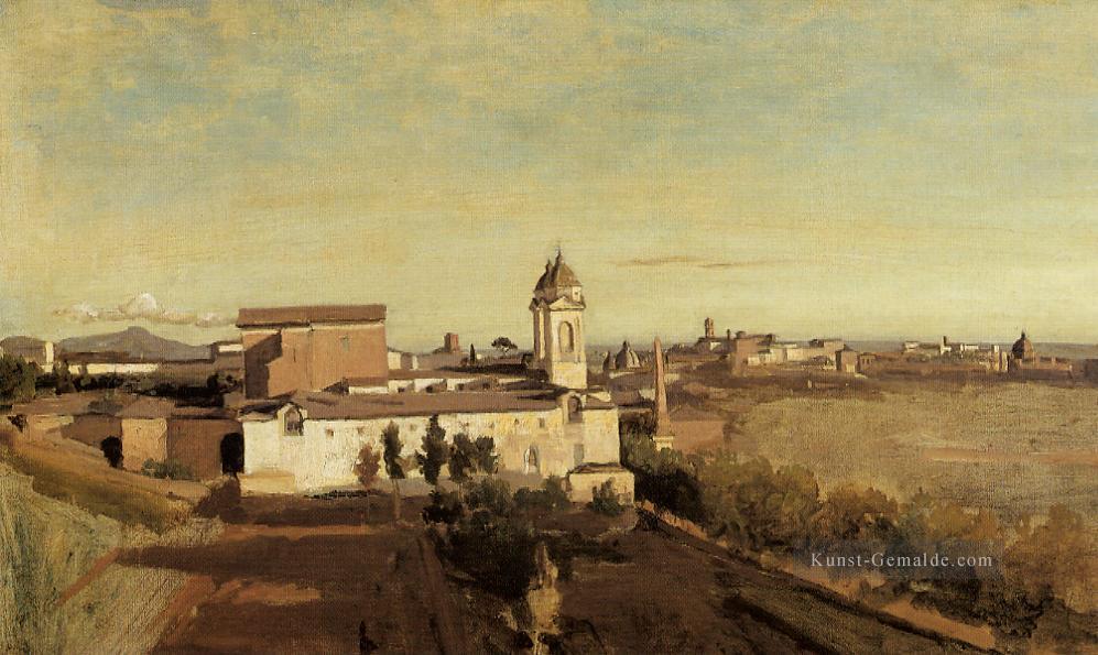 Rom der Trinita dei Monti Blick von der Villa Medici plein air Romantik Jean Baptiste Camille Corot Ölgemälde